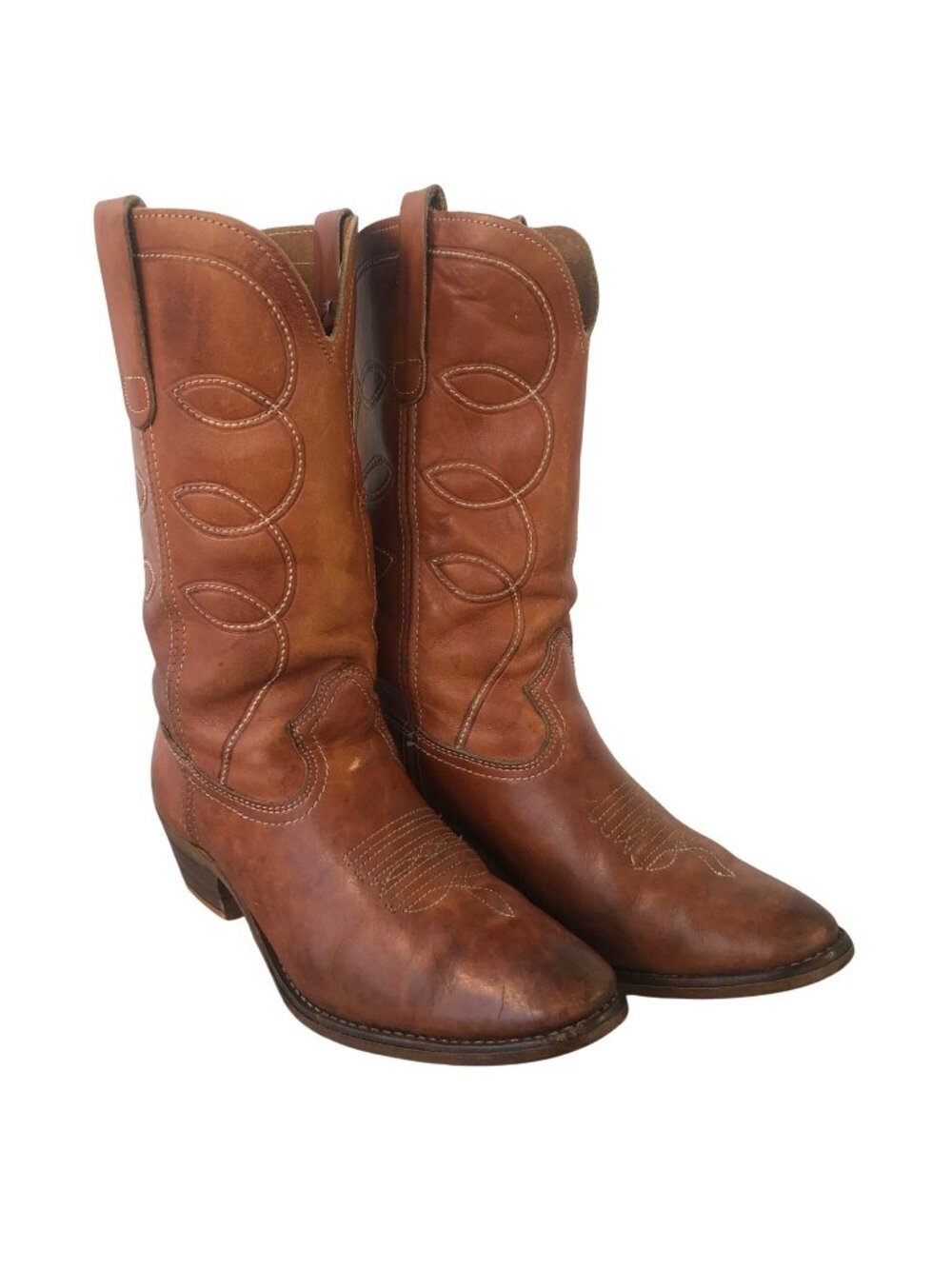 Landis Mens Buffalo Brown Leather Cowboy Western Boots 9.5 D 94046 USA